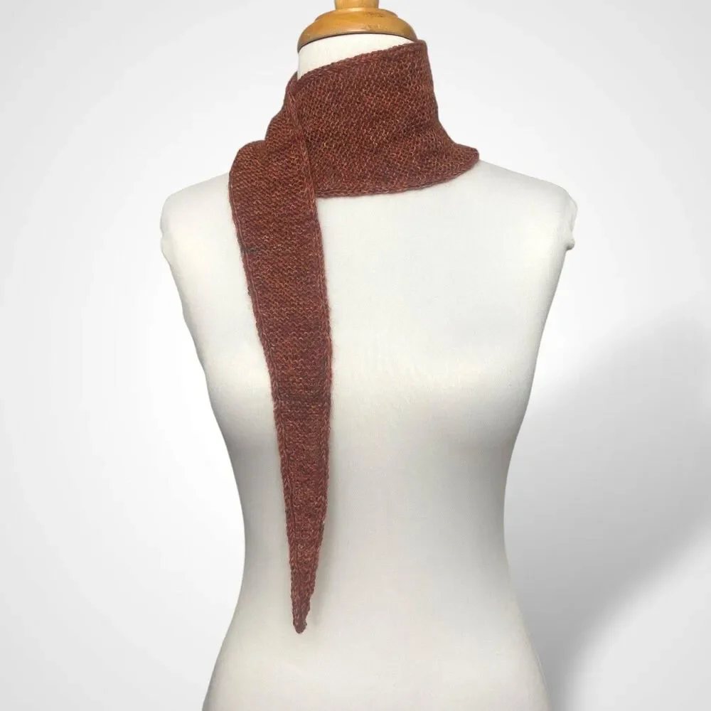 Sophie Scarf Brown Burnt Orange Wool Neck Warmer Hand Knit Women Neckerchief